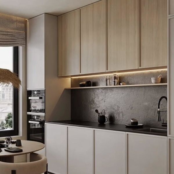 Mini Kitchenette Melamine Kitchen Cabinet for Hotel Kitchen Apartment Cabinet Project