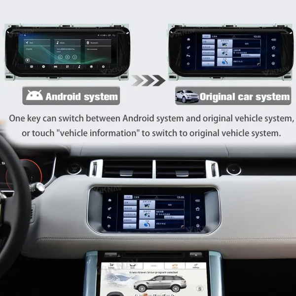 Viknav Android 12 Touch Screen Car Radio For Range Rover Sport L494 2013-2017 GPS Navigation Multimedia Player Android Auto