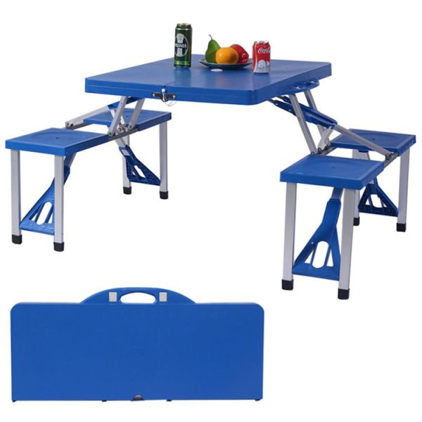 General Outdoor Portable 4 Seats Camp Suitcase Folding Picnic Table for Courtyard Good