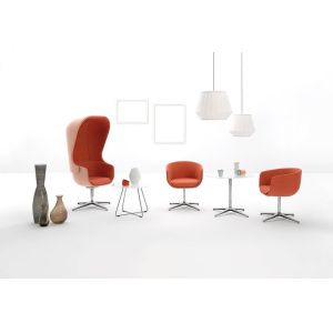 Nu 20HW Black Leather Armchair / Relaxation PROFIM High Back Armchair