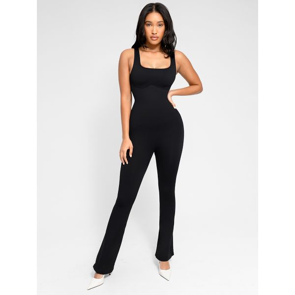 Summer Knitted High Elastic Women Sleeveless Tight Clothing One Piece Rompers Jumpsuit