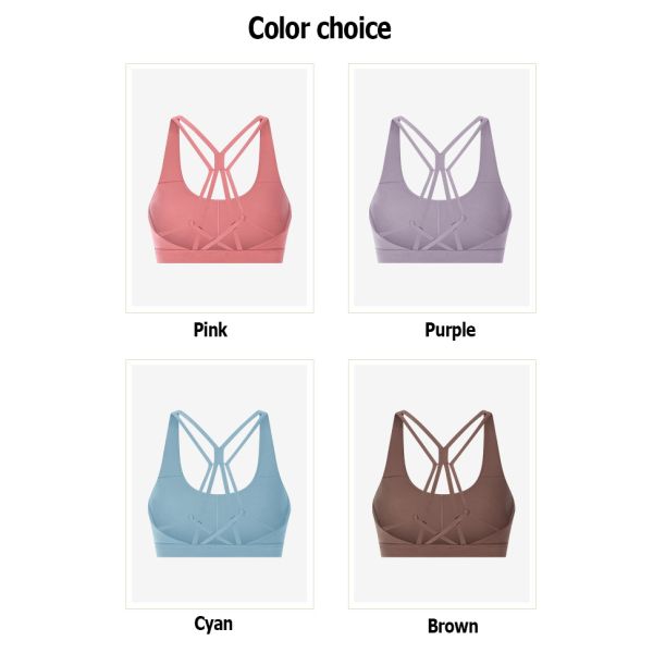Shockproof Womens Sports Bra Gathered Moisture Wicking Without Steel Ring