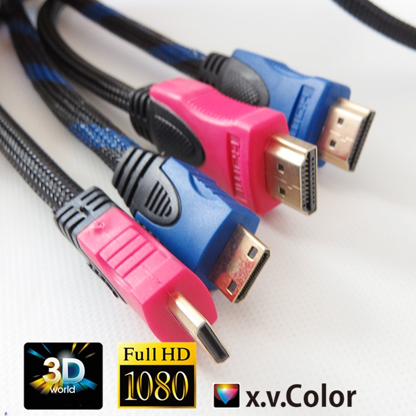 1.4V Round hdmi to mini cable ,hdmi A TO C Cable white