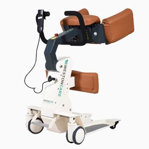 Electric Standing Lift Wheelchair for Rehabilitation Brown Leather