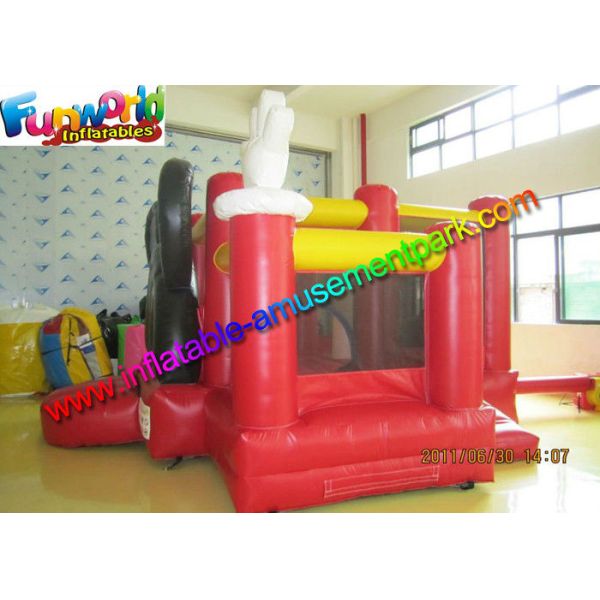 Mickey Mouse Inflatable Bounce Houses , Small Jumping Castle With Repair Kit