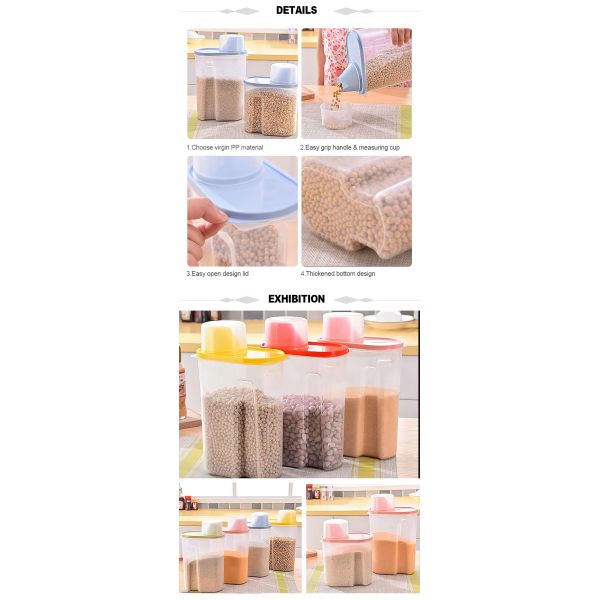 Dry Food Kitchen Pp Cereal Storage Box 17*10*27.5cm