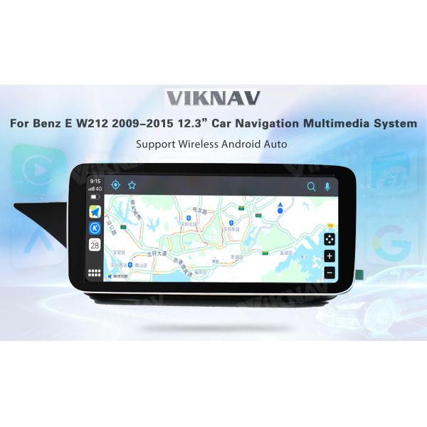 Viknav 12.3 Inch Android Car radio With Screen For Mercedes Benz E Class W212 2009-2015 GPS 2Din Player(NTG5.0)