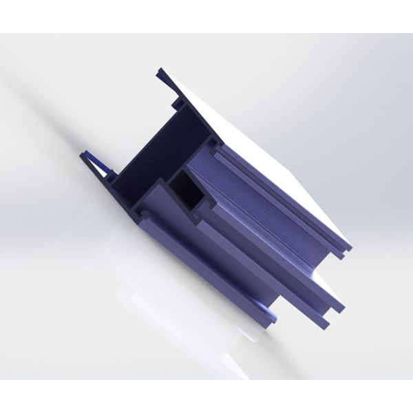 C60 Series Aluminum Curtain Wall Profile Half Hidden Frame Purple Coated