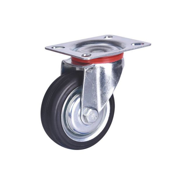 3inch 4inch 5inch to 8inch Black Rubber Furniture Industry Trolley Barrow Caster Wheel