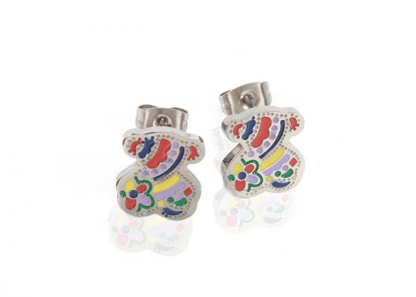 Quality Colorful Stainless Steel Earrings Charm silver stud earrings For Girls for sale
