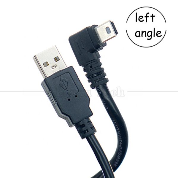 Customization 90 Degree Left Angle USB A Male To MINI 5P USB Cable for PS3 Controller Camera