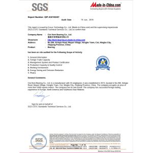 Ningbo Kent Bearing Co., Ltd Certifications