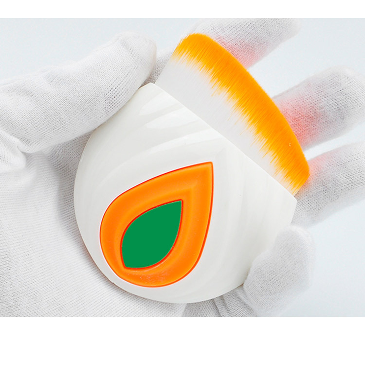 OEM Single Boat Shape Synthetic Makeup Brush White / Orange Foundation Brush Type