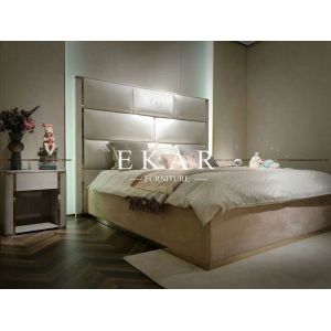 Leather Modern King Size Bedroom Furniture Luxury Bed