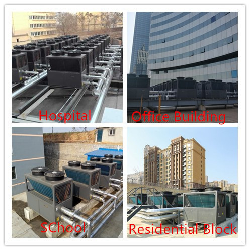 Residential Commercial Air Source Heat Pump Parallel System 62DBA Noise