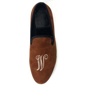 Cheap Leisure Mens Embroidered Velvet Loafers , Royal Luxury Velvet Slippers wholesale