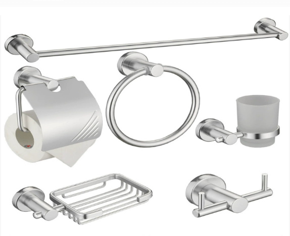 Modern Design Six-Piece Hotel Chrome Modern Bathroom Accessories Set