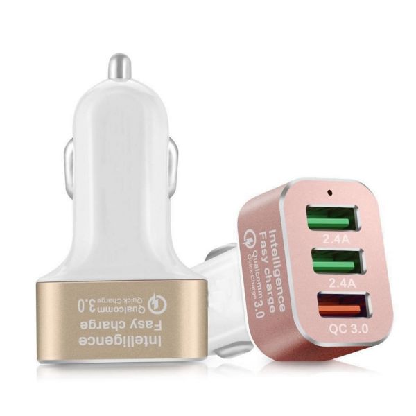 Quick Charger 3.0 42W USB 3 Ports Cell Phone Car Charger