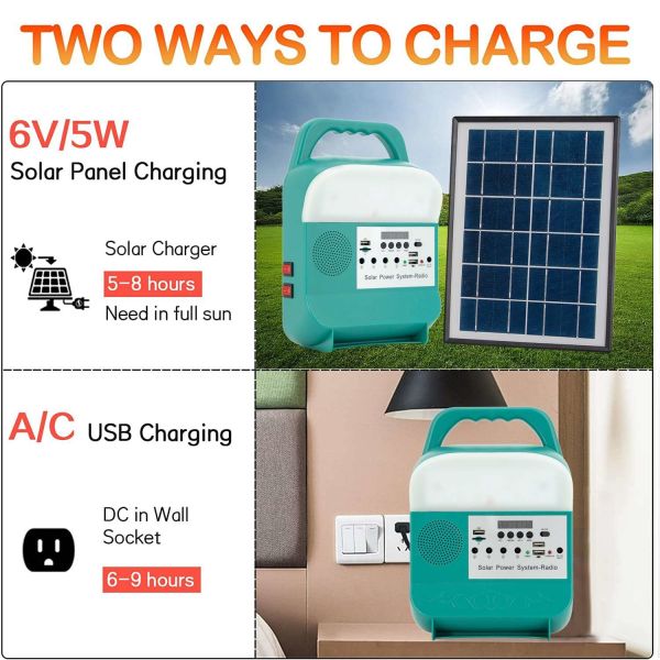 Home Lighting Solar Panel Power System Energy Kit With LED Bulb SRE-585 IP55