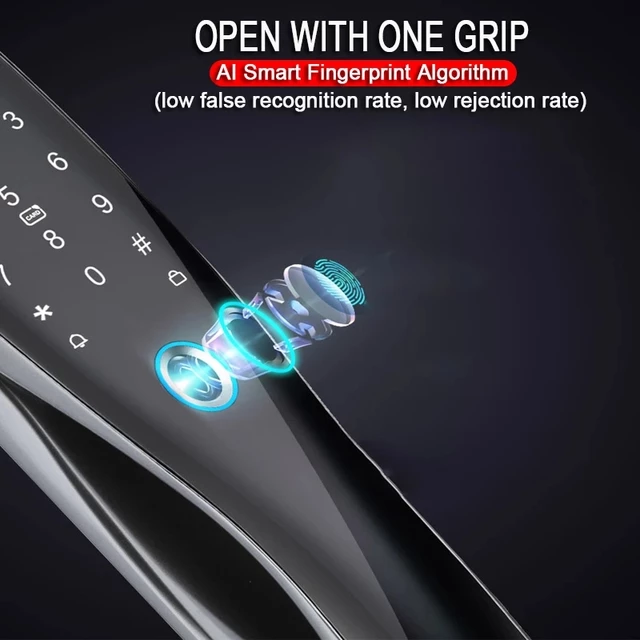 Apartment / Home Face Recognition Door Lock Cool Smart Door Lock With Camera