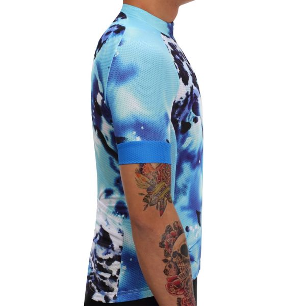 Cyclist Blue Custom Bike Riding Jerseys 130g Polyester Gravel Jersey Cycling