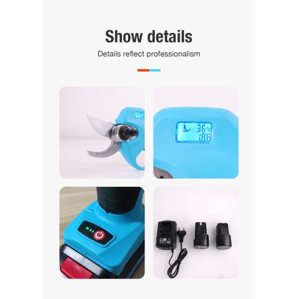 Swansoft Electric Pruning Shears Scissors HD Digital display portable pruning shears