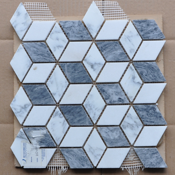 Cubic Shaped External Garden Mosaic Tiles Border Mosaic Path Tiles For Kitchen Backsplash