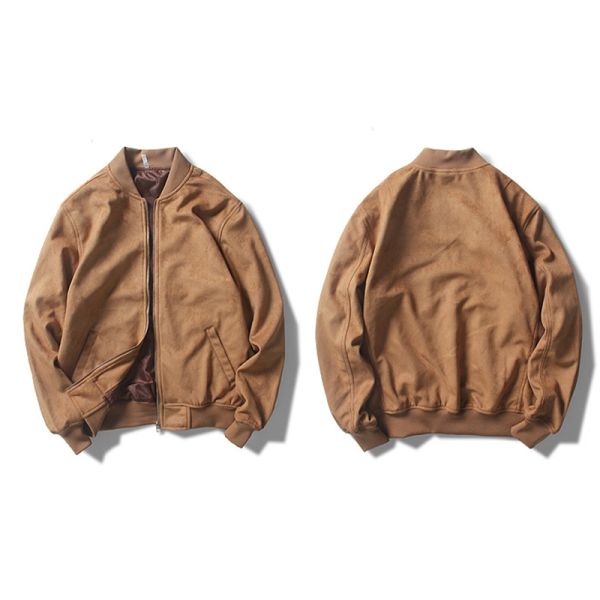 Oem Factory Manufacturer Custom Logo Causal Slim Fit Cotton Suede Leather Zip Up Bomber Jackets