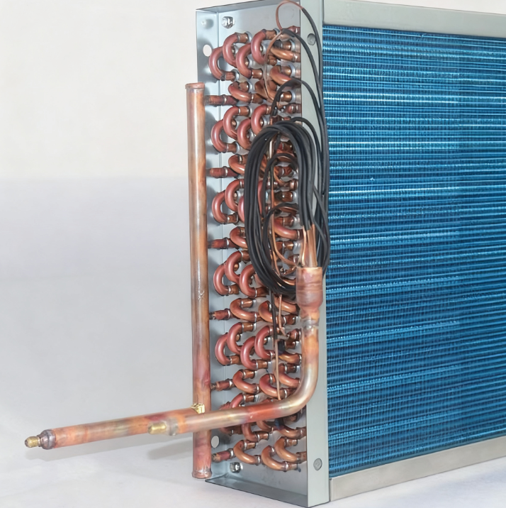 Copper Vertical Finned Condenser for HVAC 20mm Tube