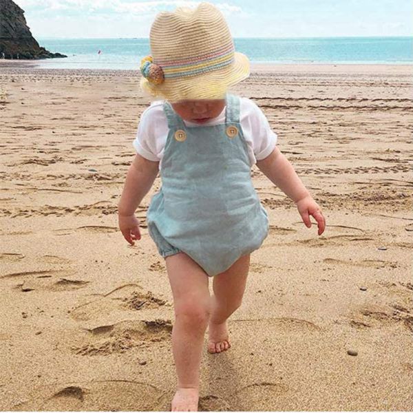 Custom Cotton Line Baby Clothes Baby Girls Romper Onesie Sleeveless Soft Clothes Baby Bodysuit