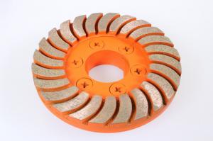 China Snail Lock Segment Diamond Turbo Cup Wheel Orange Color 3800RPM Fast Grinding on sale