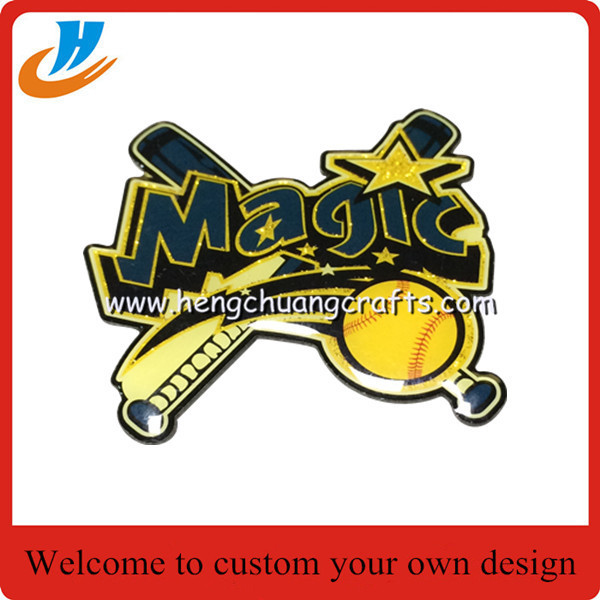 Print baseball pins/Metal baseball badge with custom logo design