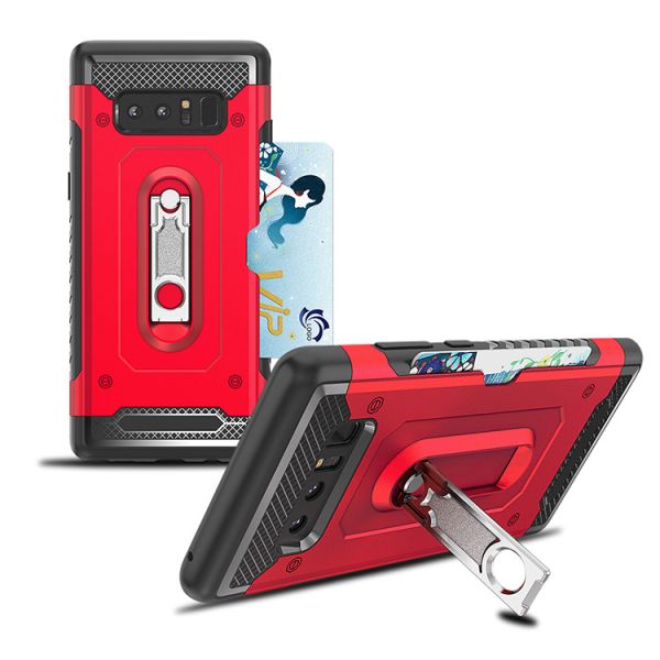 Luxury 2 In 1 Mobile Phone Cover Shell For Samsung Note 8 Case With Metal Kickstand Holder