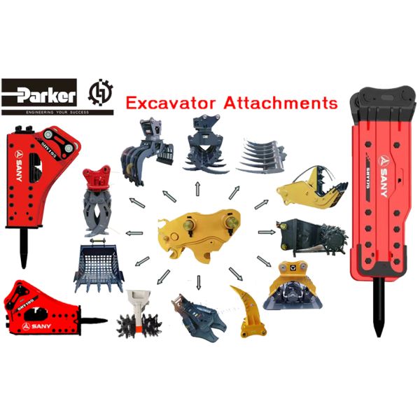 Original SANY SHY45 SHY53 SHY68 SHY75 SHY100 Hydraulic Breaker Jack Hammer For 1-16 Tons SANY Excavator Attachments