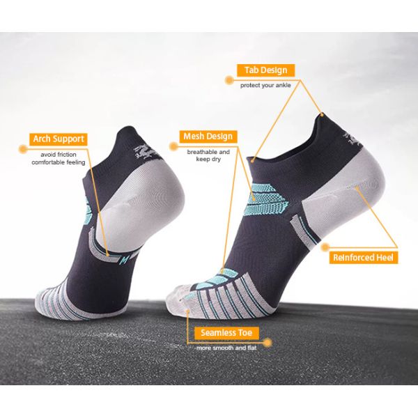 Moisture Wicking Ankle Marathon Running Socks Women Men Athletic Socks