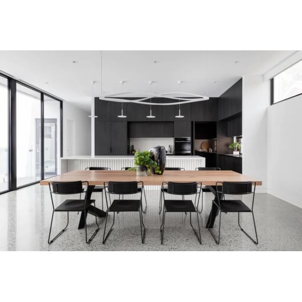 Luxury Simple House Furniture , Black Veneer Waterproof Kitchen Cabinet