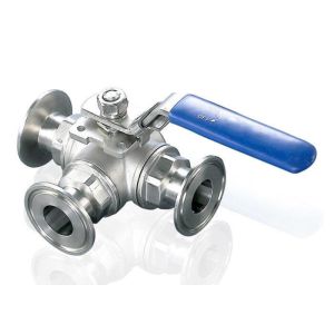 1 Inch Stainless Steel Sanitary Ball Valves 4 Way For Cosmetic Industry