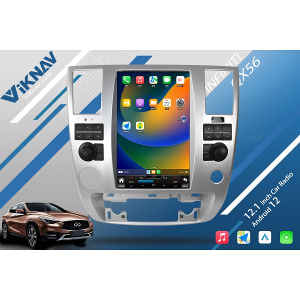 Viknav Car Radio For Infiniti QX56 2007-2010 Touch Screen 12.1 inch GPS Navigation Multimedia Player Stereo Head UNIT