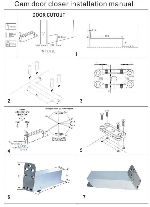 Wooden Door Concealed Hydraulic Door Closer Hinge Hidden Floor Spring