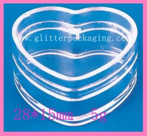 Cheap 5ml Cosmetic Packaging Heart Jar Nail art Case Powder Jar Cream Container wholesale