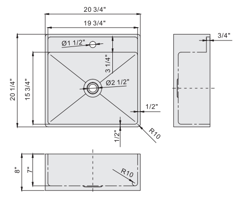 20 Inch Stainless Steel Vessel Sinks , Bathroom Sink Vanity Unit With Pop - Up Drain