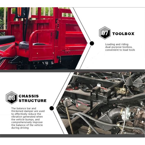 200cc Tricycle Engine Heavy Loading 1 Ton Cargo Box Gaso for Adults Farm from Chinese