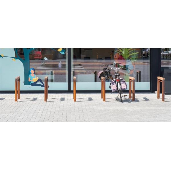 Metal Street Landscape Architecture Corten Steel Public Bicycle Racks