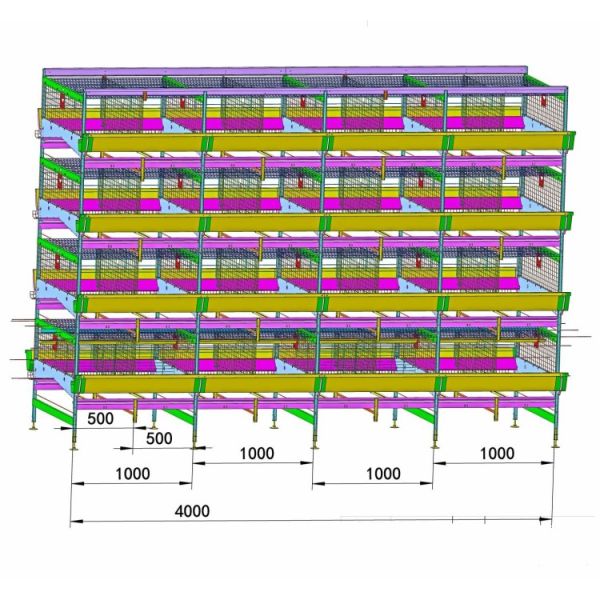 Galvanized Steel Poultry Battery Chicken Cages 3 Tier Egg Layer Cage A4L-160