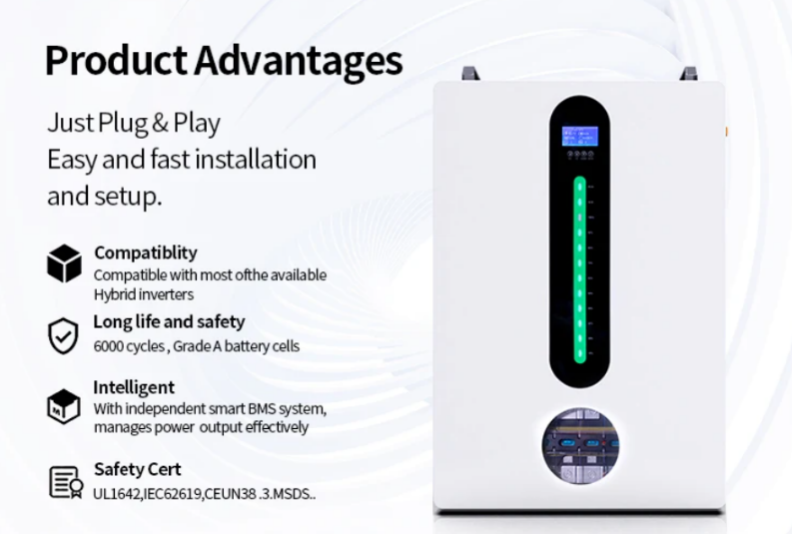 10KW Power Wall Install 48v 200ah Solar Panel Battery Lifepo4 Lithium Ion Phosphate Battery Pack With Bms 51.2V 48V 200a