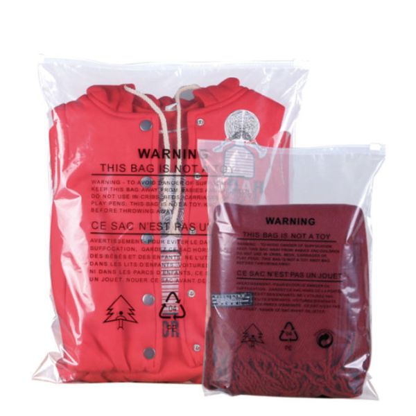 Quality Dustproof CPE Zipper Bag Customizable Custom Clothing Packaging Bags Clear for sale