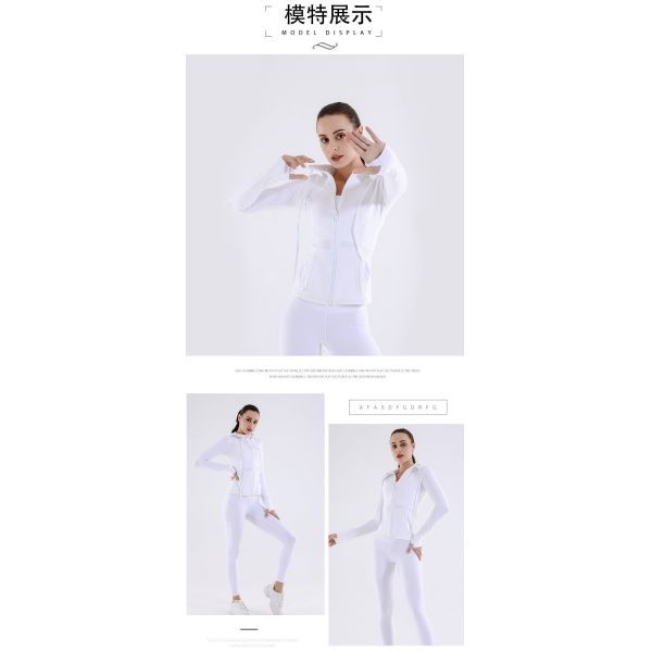 Autumn/Winter Hooded Jacket Top Yoga Coat Long Sleeved Slim Fit Sports Fitness Wear for Women