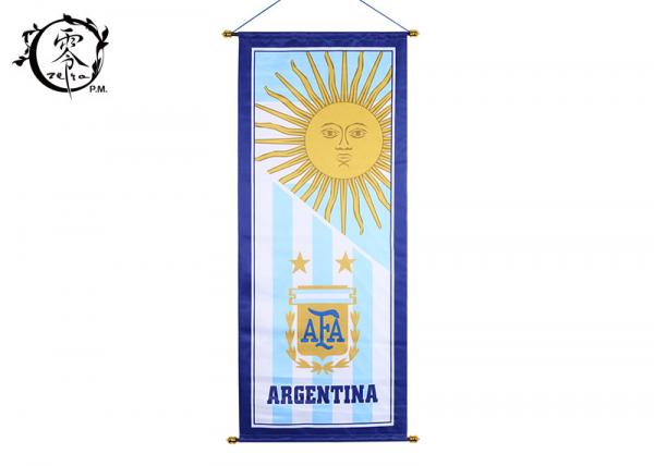 Quality 2018 World Cup Argentina Hanging Flag Indoor Wall Size 38x90cm Easy With Hanger for sale