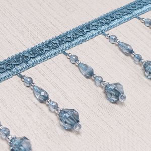 Cheap Handmade fashionable chain beads lace tassels fringes for curtain/sofa/pillow decoration wholesale