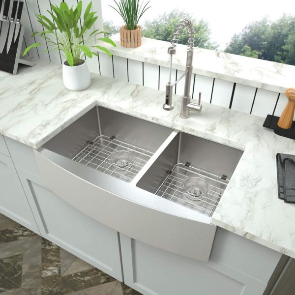 83x53 Apron Stainless Steel Kitchen Sink , 60 40 33 Inch Double Bowl Farmhouse Sink